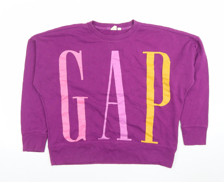 GAP Women's Purple Logo Crew Neck Pullover Sweatshirt Size S