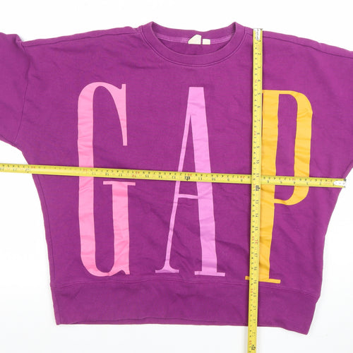 GAP Women's Purple Logo Crew Neck Pullover Sweatshirt Size S