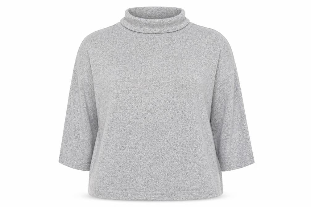 H&M Women’s Grey Roll Neck Relaxed Knit Jumper XL