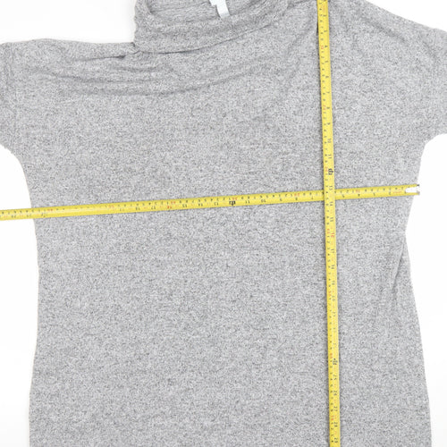 H&M Women’s Grey Roll Neck Relaxed Knit Jumper XL