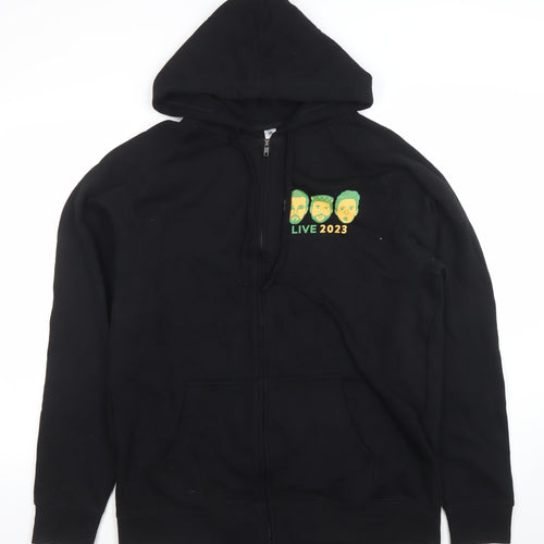AS Colour Men's Black Full Zip Hoodie XL Graphic Live 2023 Sweatshirt