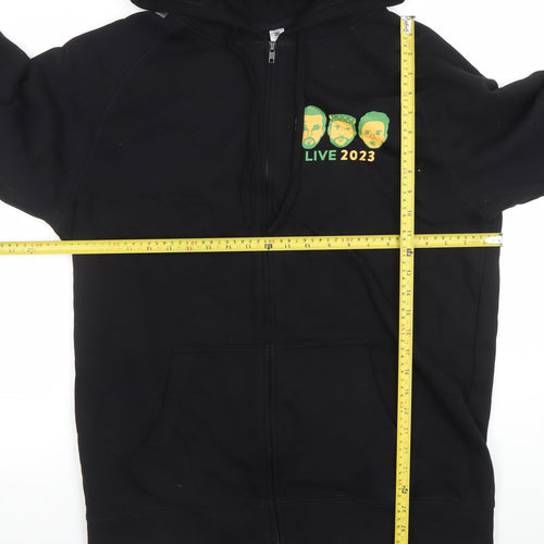 AS Colour Men's Black Full Zip Hoodie XL Graphic Live 2023 Sweatshirt