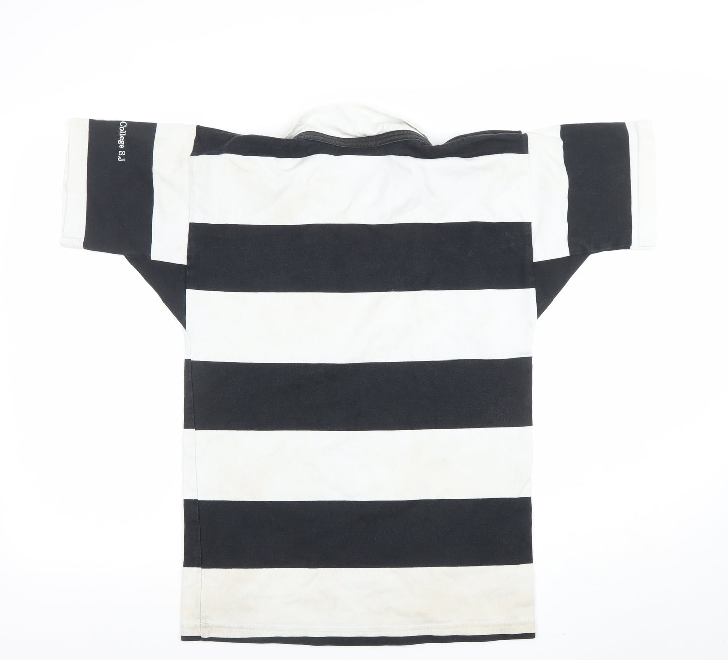 Canterbury Boys Black & White Striped Rugby Polo Shirt 14 Years
