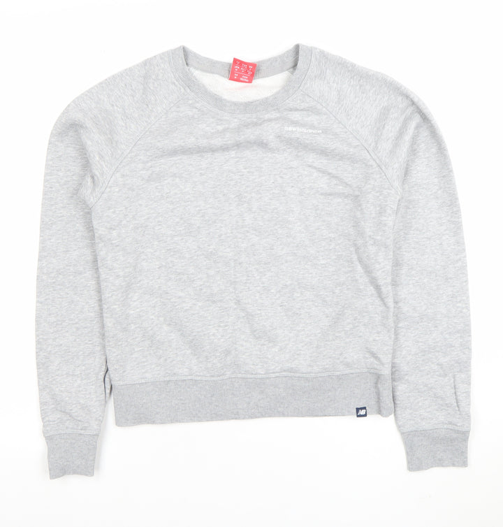 New Balance Men Grey Small Pullover Crew Neck Sweatshirt