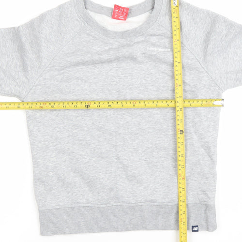 New Balance Men Grey Small Pullover Crew Neck Sweatshirt