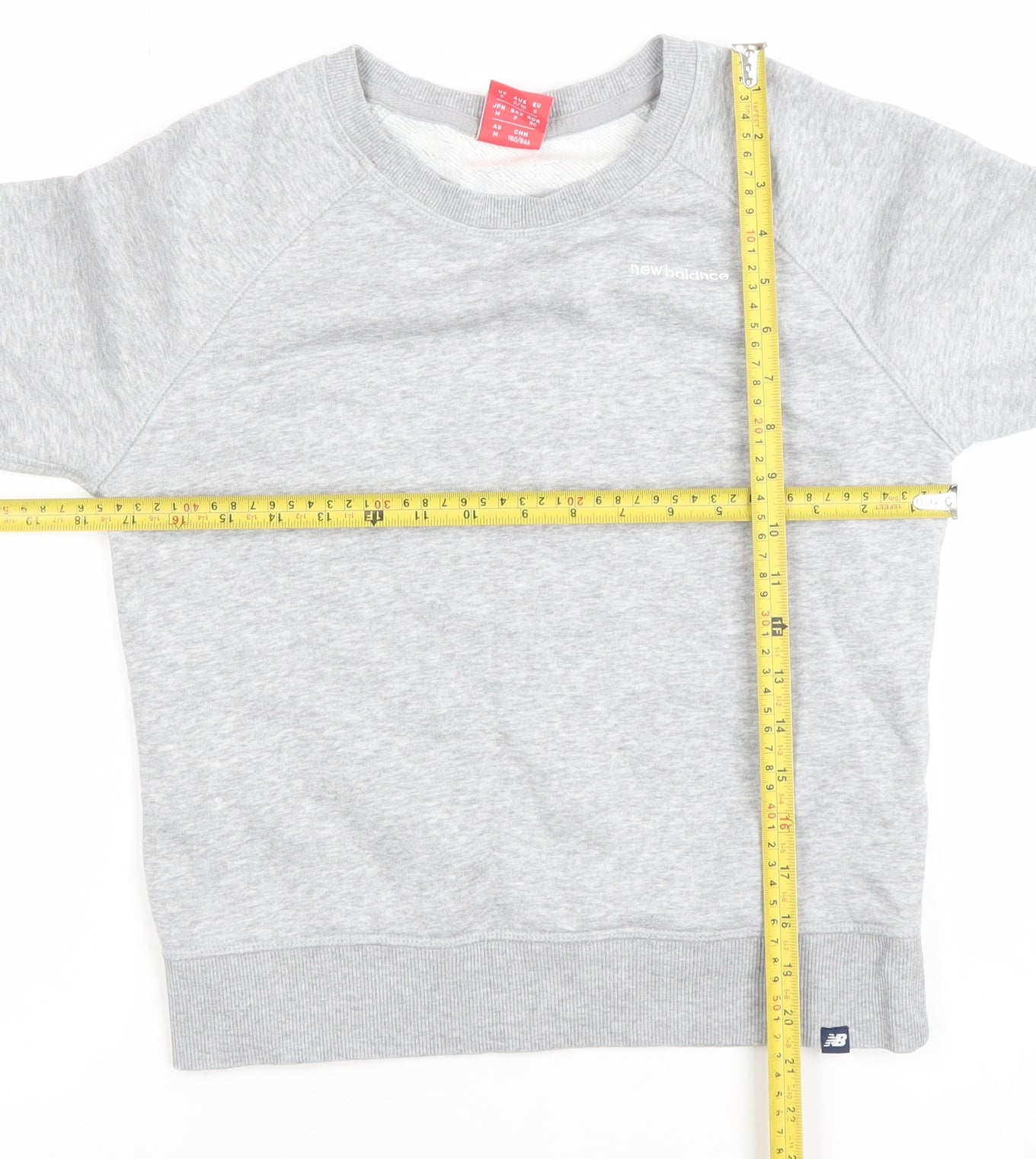 New Balance Men Grey Small Pullover Crew Neck Sweatshirt