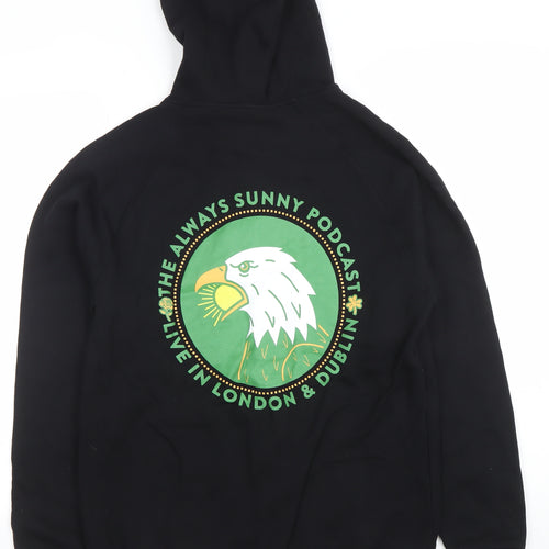 AS Colour Men's Black Full Zip Hoodie Small Graphic 2023 Live Print