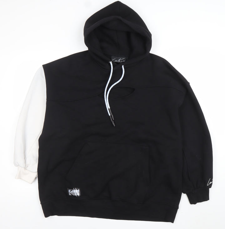 The Couture Club Women's Black & White Pullover Hoodie UK 10