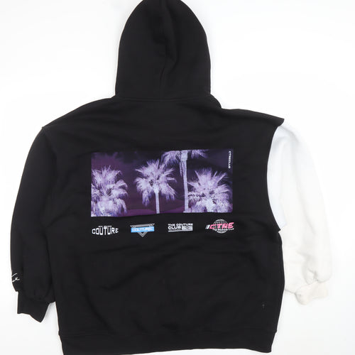 The Couture Club Women's Black & White Pullover Hoodie UK 10