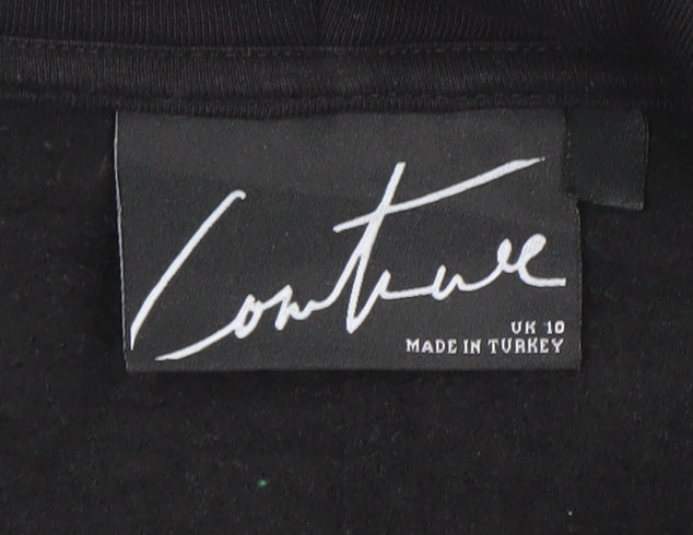 The Couture Club Women's Black & White Pullover Hoodie UK 10