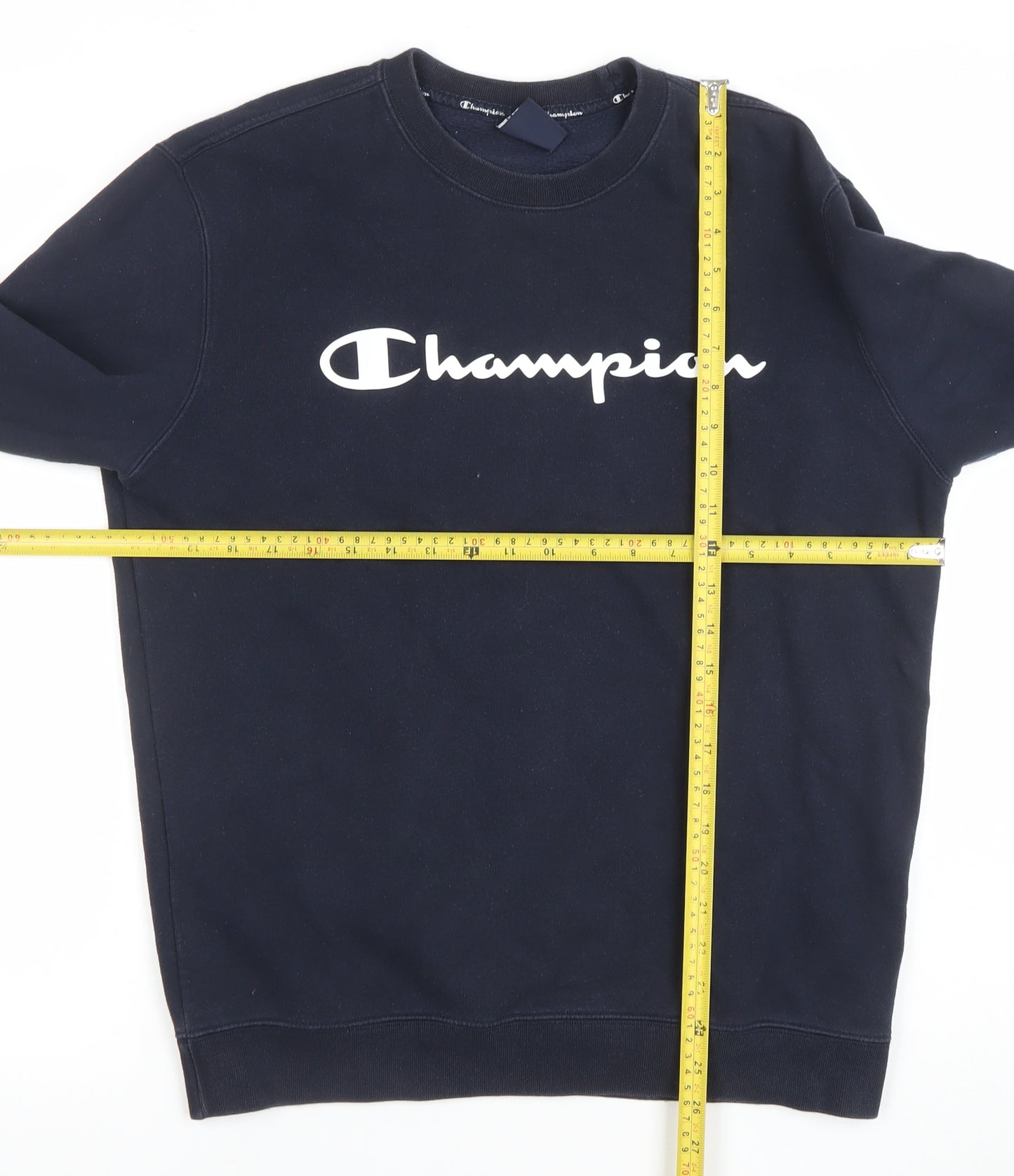 Champion Mens Blue Large Crew Neck Fleece Sweatshirt Pullover