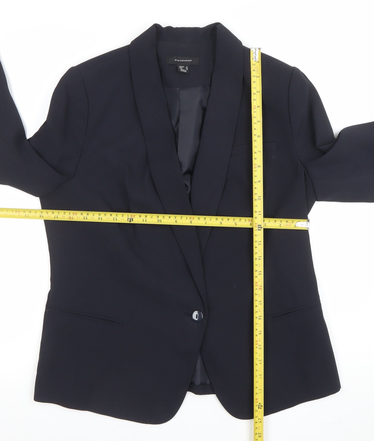 Atmosphere Women's Black Size 14 Single Breasted Shawl Blazer