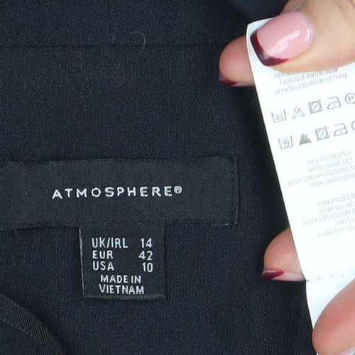 Atmosphere Women's Black Size 14 Single Breasted Shawl Blazer