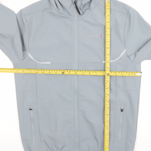 Technicals Boys Grey Hooded Soft Shell Jacket 13 Years Full Zip Outdoor