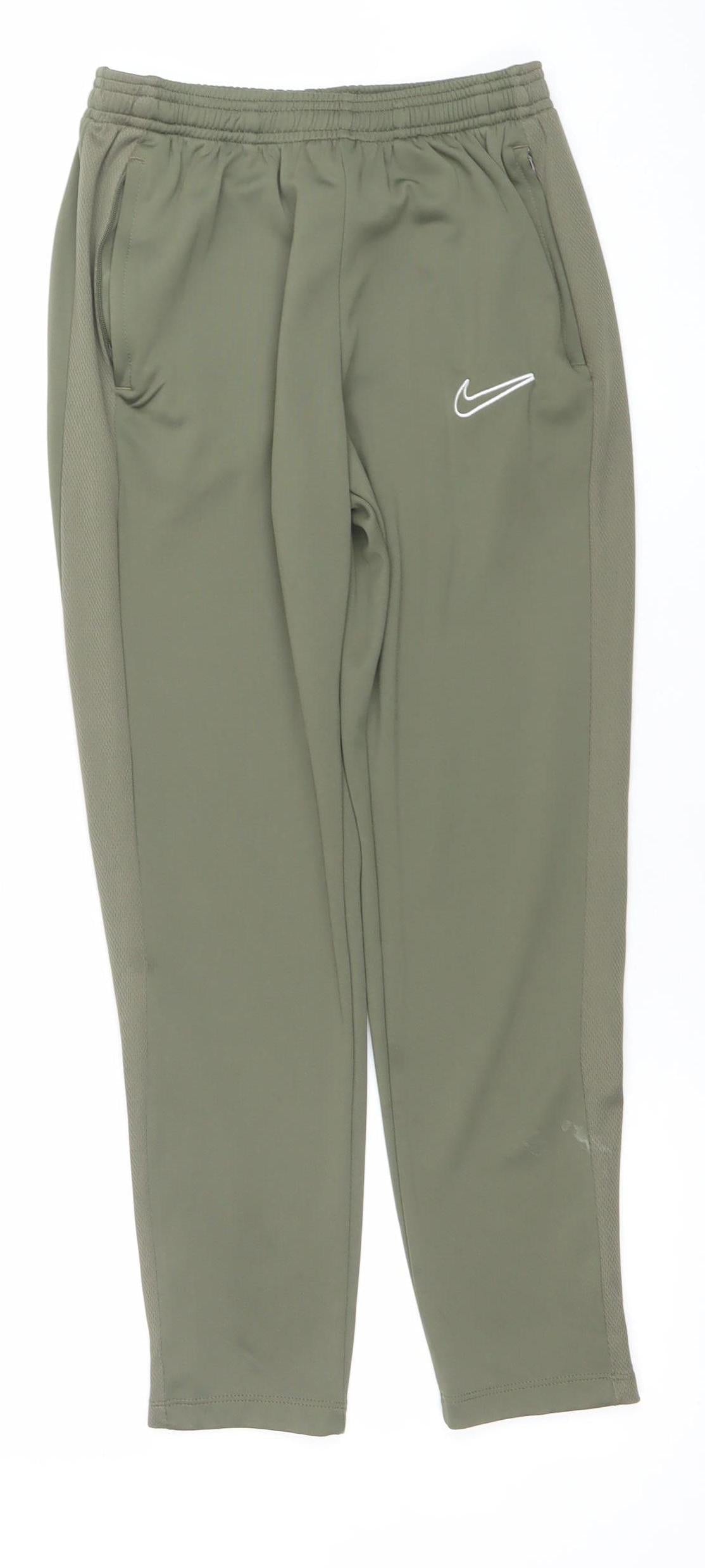 Nike Boys Green Dri-FIT Track Pants L 13 Years Regular Fit Activewear