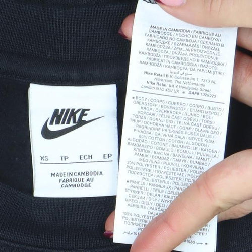 Nike Men's Black XS Crew Neck Pullover Sweatshirt with Logo