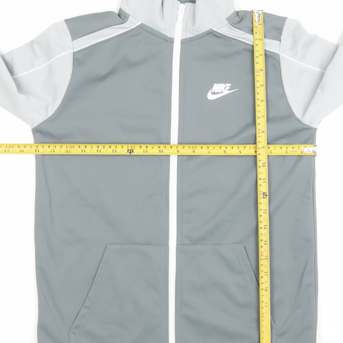 Nike Boys Grey Full Zip Hoodie Jacket XL 158-170cm Polyester Blend