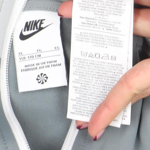 Nike Boys Grey Full Zip Hoodie Jacket XL 158-170cm Polyester Blend