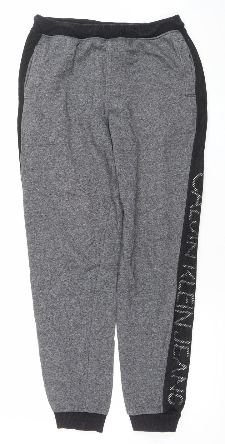 Calvin Klein Jeans Womens Grey Jogger Trousers L Regular Fit