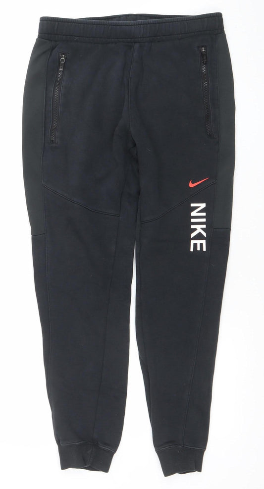 Nike Men's Black Fleece Jogger Sweatpants Small Regular Fit