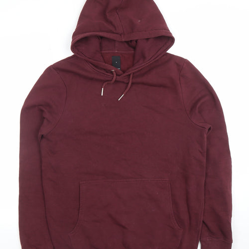 New Look Men’s Red Pullover Hoodie Size S Regular Fit Fleece