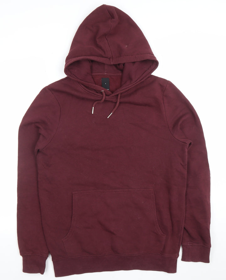 New Look Men’s Red Pullover Hoodie Size S Regular Fit Fleece