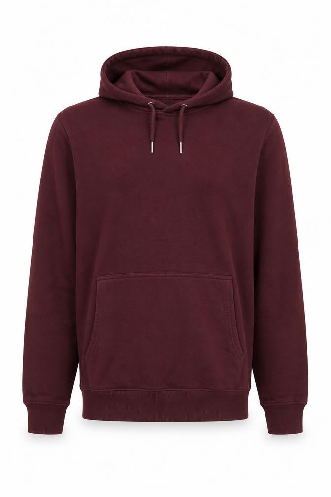 Front view of New Look Men’s Red Pullover Hoodie, size S, Regular Fit Fleece