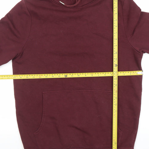 New Look Men’s Red Pullover Hoodie Size S Regular Fit Fleece