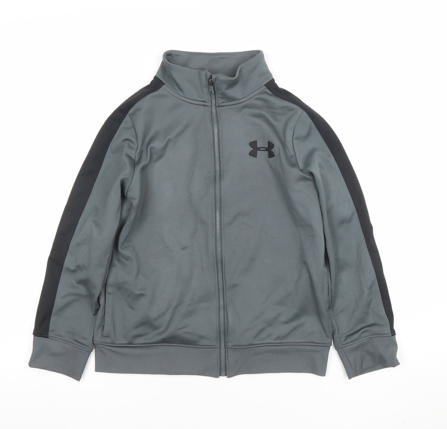 Under Armour Boys Grey Full Zip Hoodie YSM Polyester Sportswear