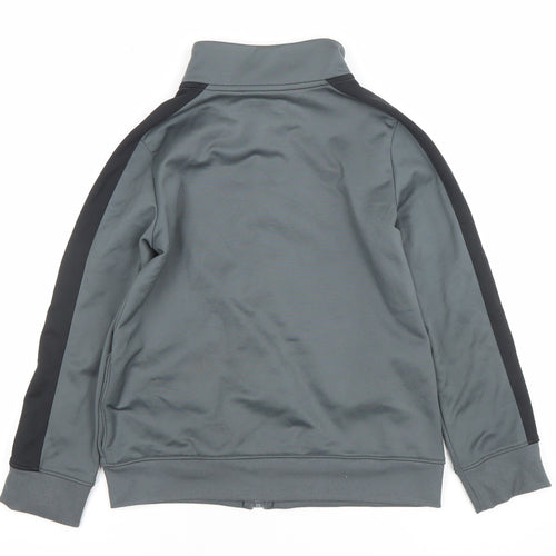 Under Armour Boys Grey Full Zip Hoodie YSM Polyester Sportswear