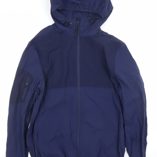 Technicals Boys Navy Blue Full Zip Hooded Jacket 12-13 Years Waterproof Outdoor