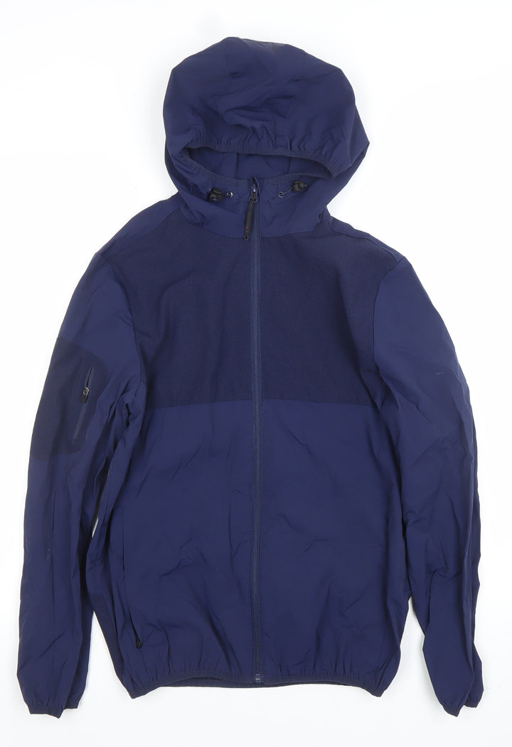 Technicals Boys Navy Blue Full Zip Hooded Jacket 12-13 Years Waterproof Outdoor