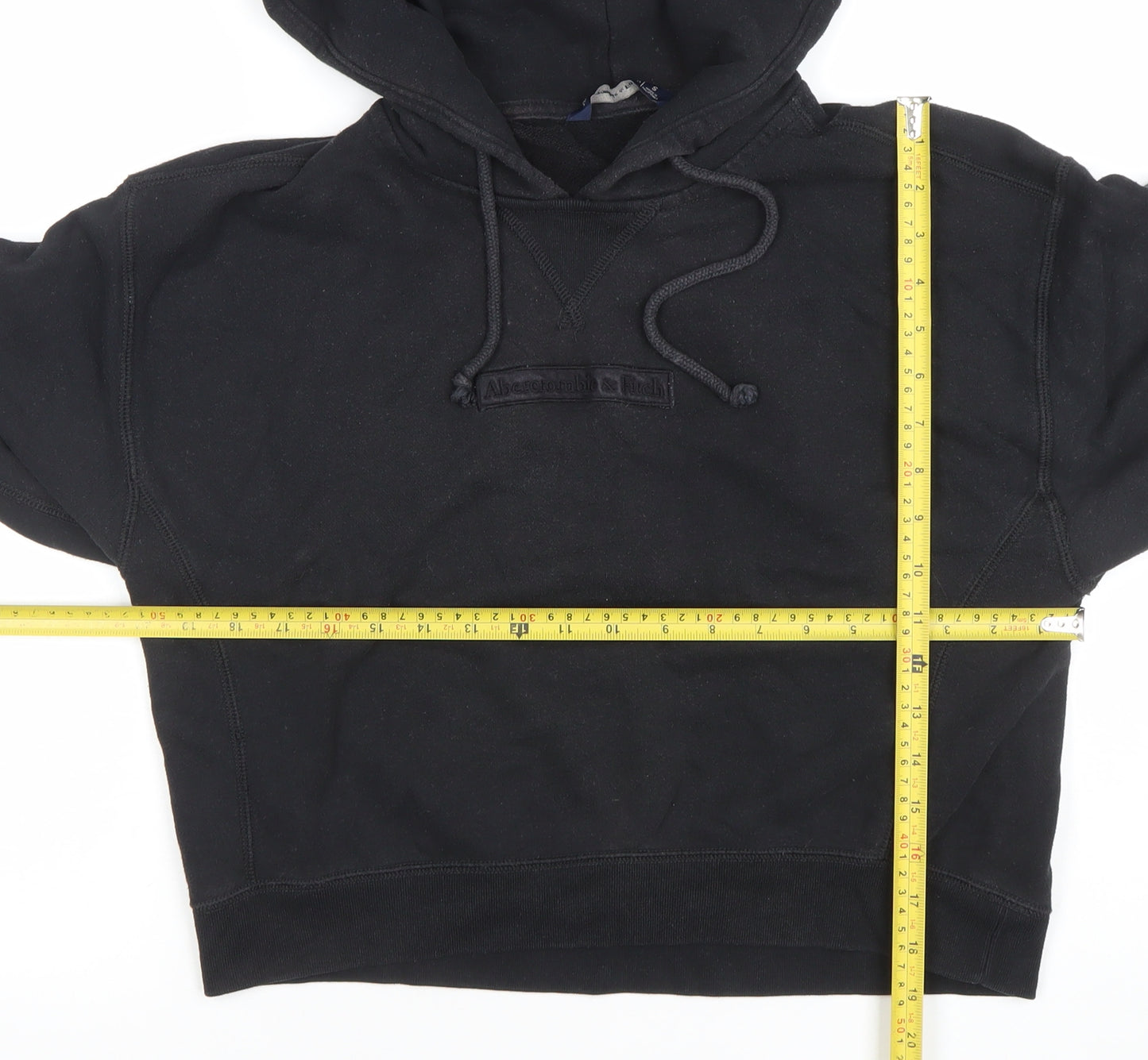Abercrombie & Fitch Womens Black Small Pullover Hoodie Cotton Blend