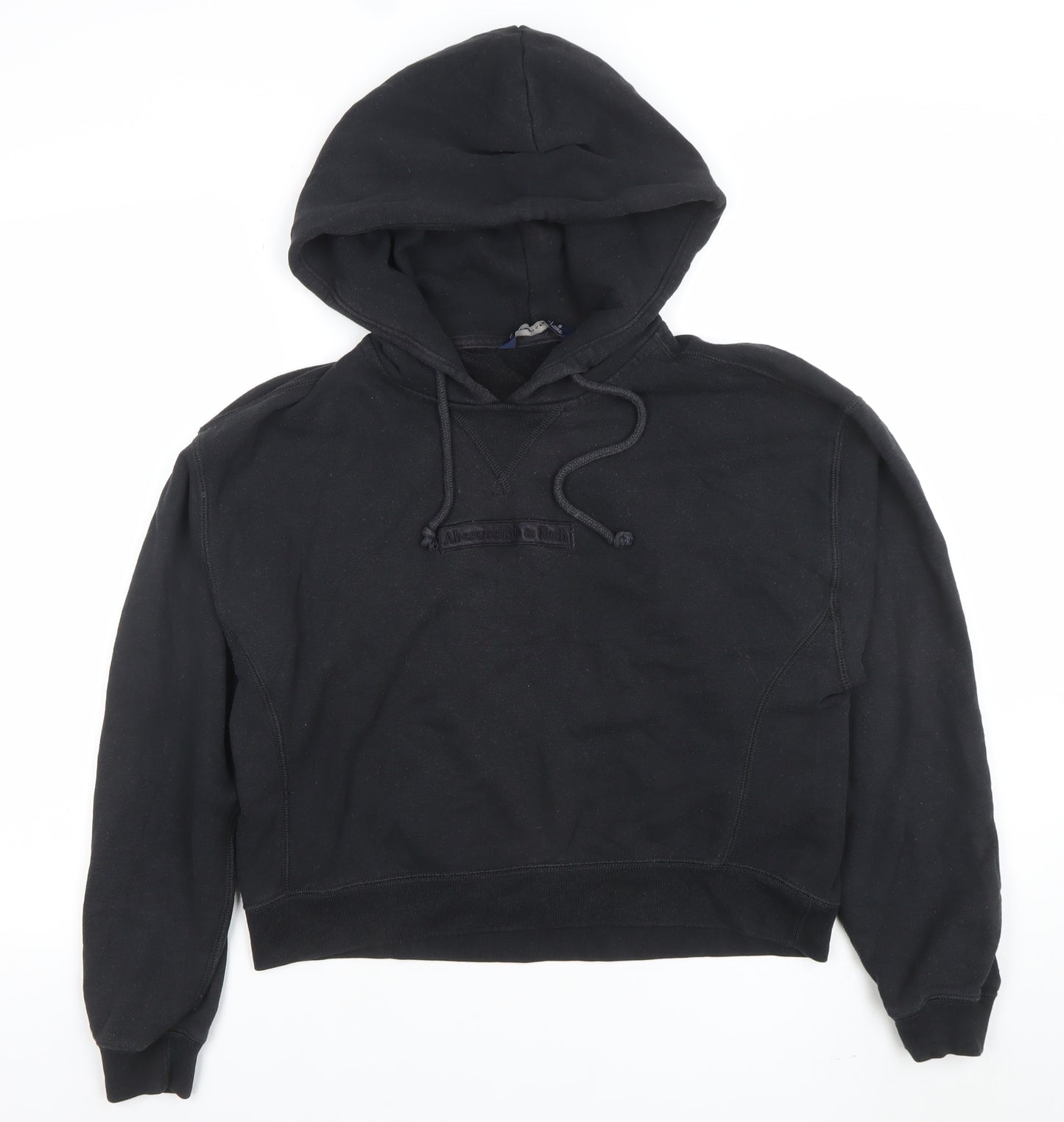 Abercrombie & Fitch Womens Black Small Pullover Hoodie Cotton Blend