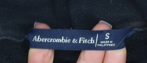 Abercrombie & Fitch Womens Black Small Pullover Hoodie Cotton Blend