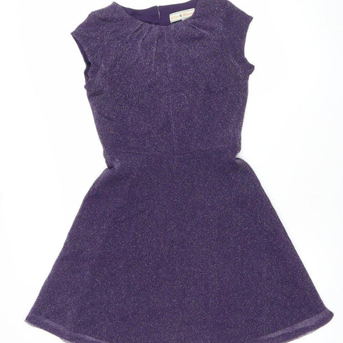 Dorothy Perkins Women’s Purple Glitter Fit & Flare Dress Size 8