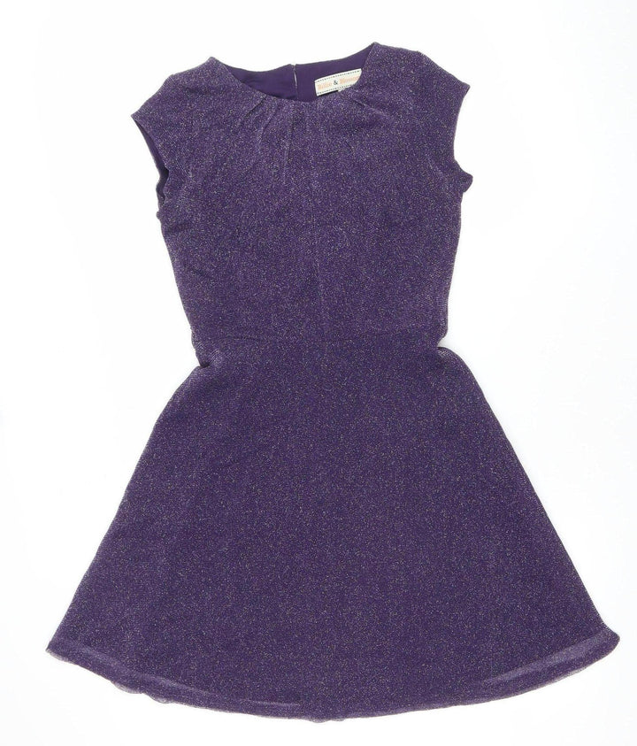 Dorothy Perkins Women’s Purple Glitter Fit & Flare Dress Size 8