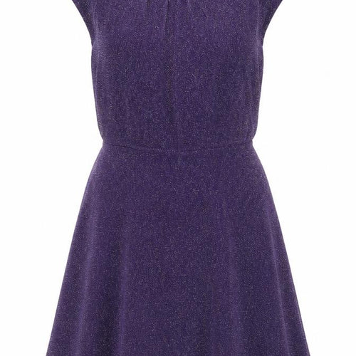 Dorothy Perkins Women’s Purple Glitter Fit & Flare Dress Size 8