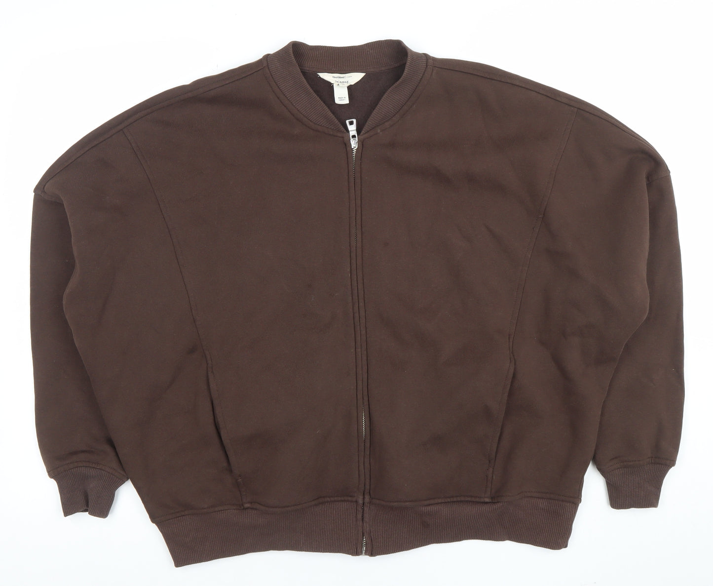 Twyford Relaxed Brown Full Zip Sweatshirt Women's M Cotton Blend Casual