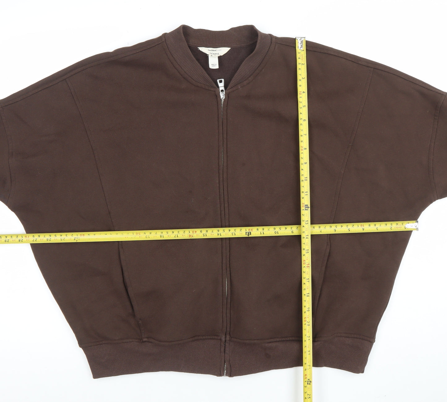 Twyford Relaxed Brown Full Zip Sweatshirt Women's M Cotton Blend Casual