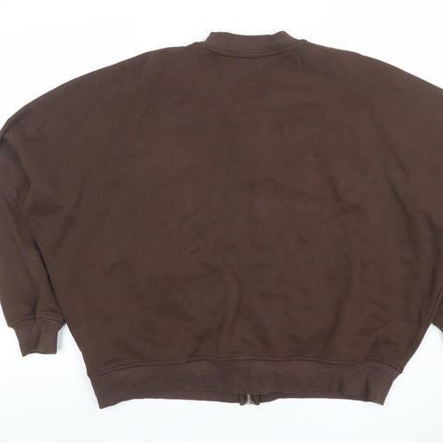 Twyford Relaxed Brown Full Zip Sweatshirt Women's M Cotton Blend Casual