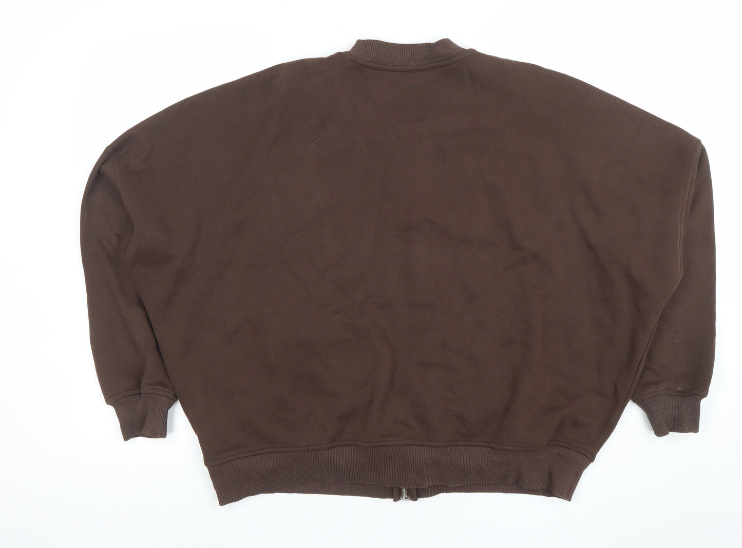 Twyford Relaxed Brown Full Zip Sweatshirt Women's M Cotton Blend Casual