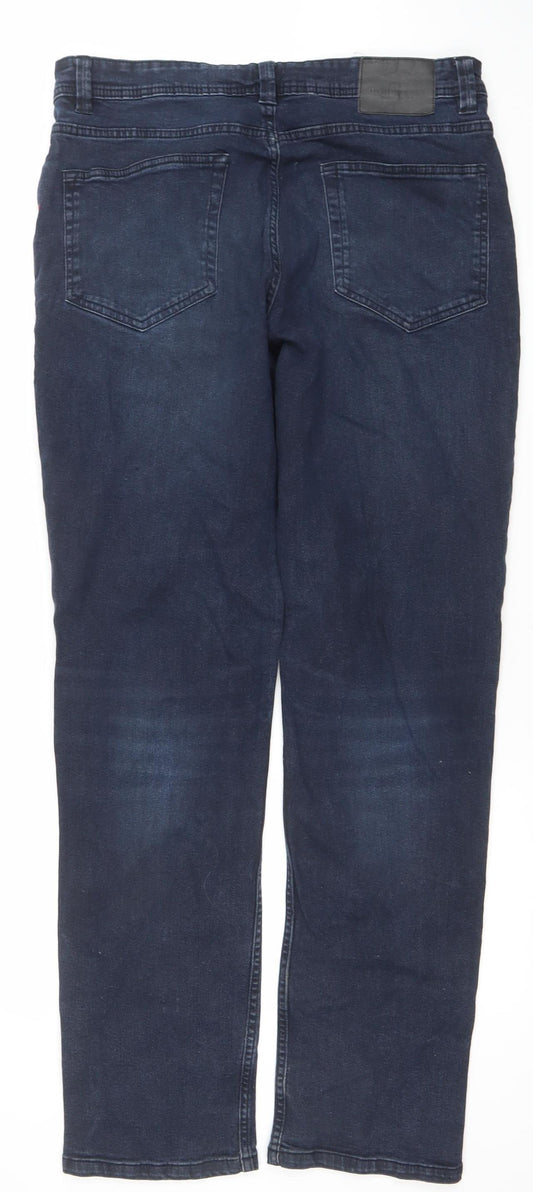 Marks and Spencer Men’s Blue Straight Jeans 34W 34L Denim Cotton