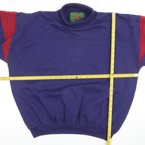 Prescott Active Wear Men's Blue Pullover Sweatshirt L Retro Racing Motif