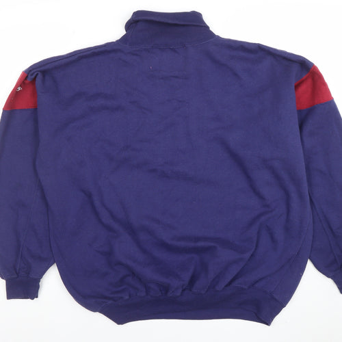 Prescott Active Wear Men's Blue Pullover Sweatshirt L Retro Racing Motif