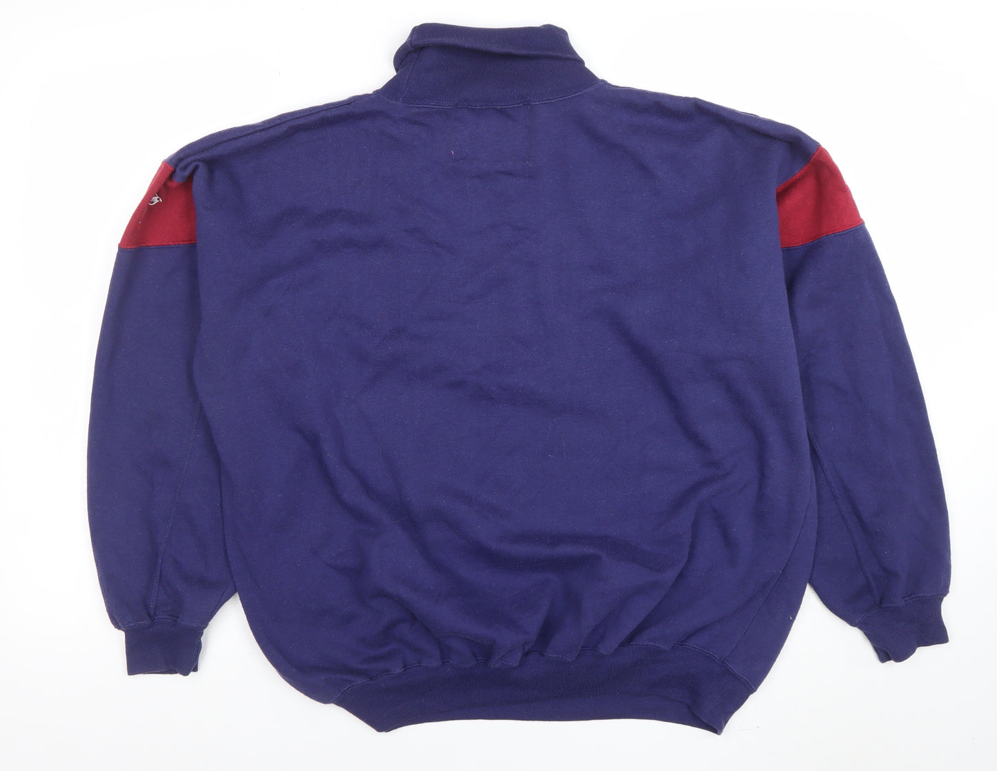 Prescott Active Wear Men's Blue Pullover Sweatshirt L Retro Racing Motif