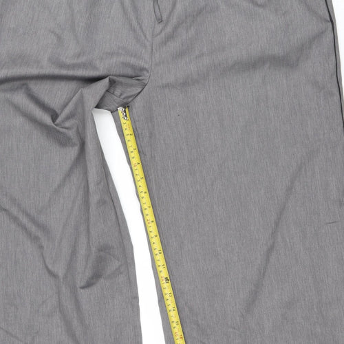 Savida Women Grey Wide-Leg Elastic Waist Trousers Size 18