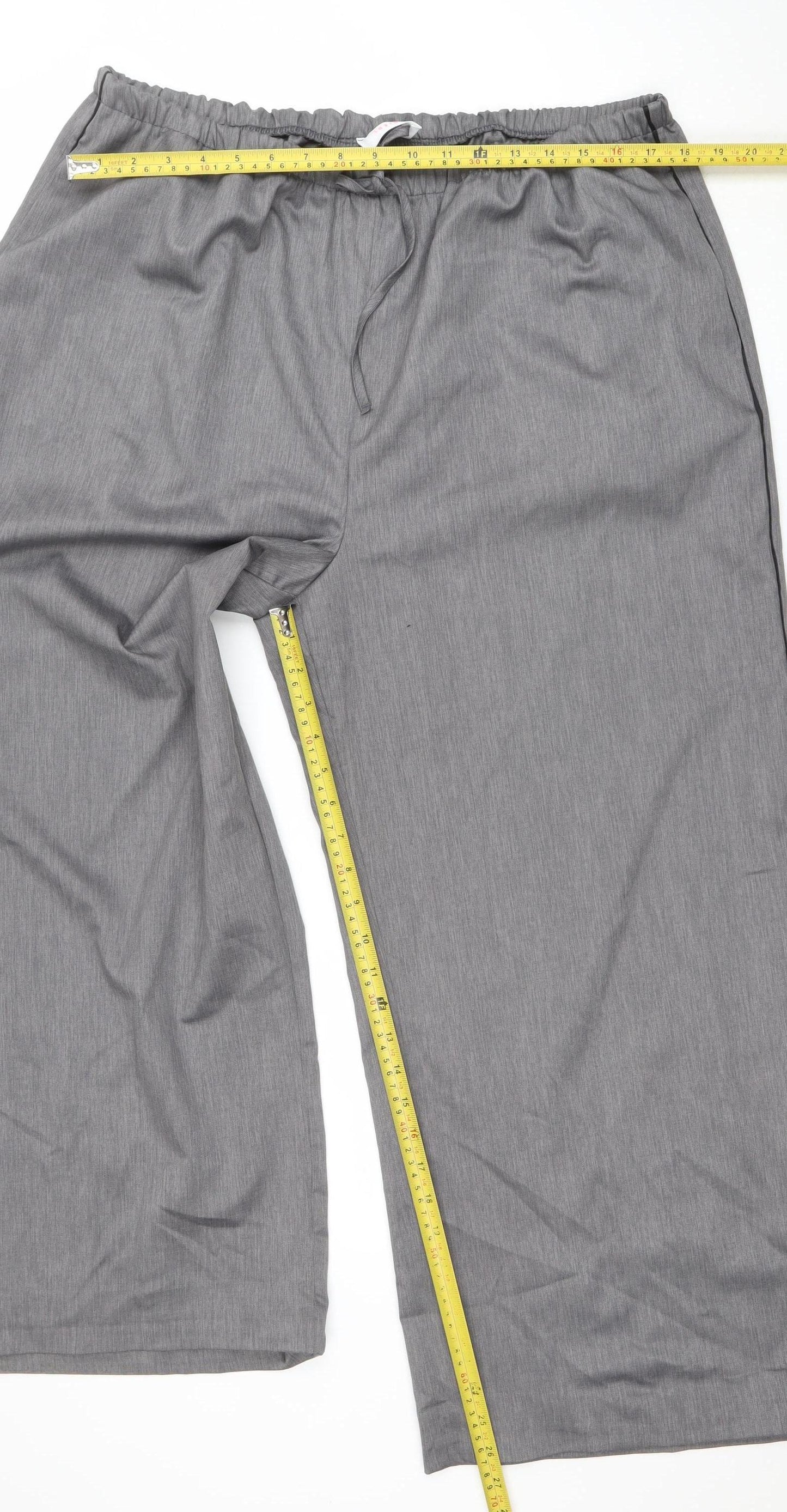 Savida Women Grey Wide-Leg Elastic Waist Trousers Size 18