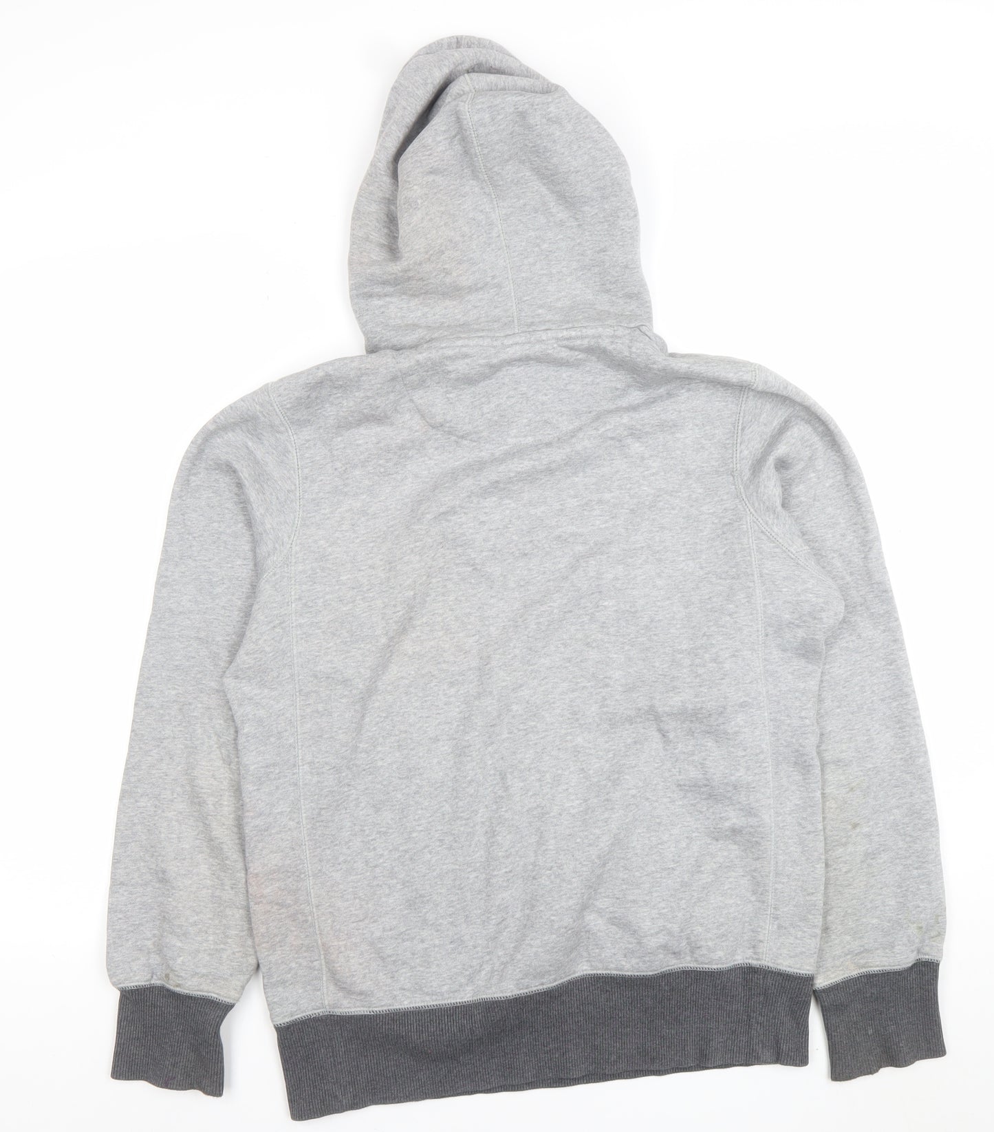 Nike Women's Grey Pullover Hoodie Small Red Drawstring Cotton Blend