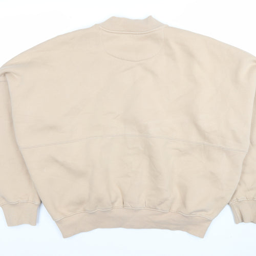 Danielle Styles Women Beige Full Zip Sweatshirt M/L Cotton Blend